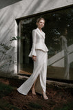 Load image into Gallery viewer, White Tailored Pantsuit for Women, Formal Evening Suit and Modern Wedding Guest Outfit