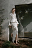 Load image into Gallery viewer, White Tailored Pantsuit for Women, Formal Evening Suit and Modern Wedding Guest Outfit