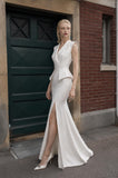 Load image into Gallery viewer, Ivory Tailored Pantsuit for Women, Elegant Formal Suit and Wedding Guest Outfit