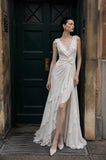 Load image into Gallery viewer, Ivory Floor Length Formal Gown, Elegant Long Evening Dress for Gala and Special Occasion