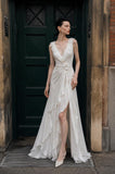 Load image into Gallery viewer, Ivory Floor Length Formal Gown, Elegant Long Evening Dress for Gala and Special Occasion