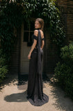 Load image into Gallery viewer, Black Statement Bridal Dress with Dramatic Full Length Wedding Silhouette