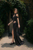 Load image into Gallery viewer, Black Statement Bridal Dress with Dramatic Full Length Wedding Silhouette