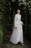Load image into Gallery viewer, White Statement Wedding Dress with Flowing Skirt and Refined Bridal Silhouette