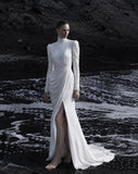 Load image into Gallery viewer, Silver Gray Long Formal Gown, Elegant Statement Evening Dress for Special Events