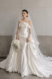 Load image into Gallery viewer, Ivory Formal Bridal Dress with Elegant Train, Romantic Wedding Gown