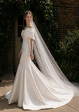Load image into Gallery viewer, Ivory Formal Bridal Dress with Elegant Train, Romantic Wedding Gown