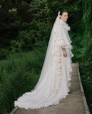 Load image into Gallery viewer, White Formal Bridal Dress with Elegant Train, Romantic Wedding Gown