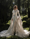 Load image into Gallery viewer, Ivory Statement Wedding Dress with Flowing Skirt and Refined Bridal Silhouette