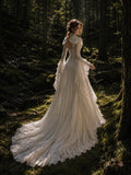Load image into Gallery viewer, Ivory Statement Wedding Dress with Flowing Skirt and Refined Bridal Silhouette