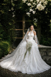 Load image into Gallery viewer, White Statement Wedding Dress with Flowing Skirt and Refined Bridal Silhouette