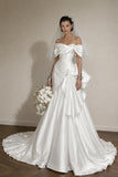 Load image into Gallery viewer, Ivory Formal Bridal Dress with Elegant Train, Romantic Wedding Gown