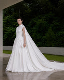 Load image into Gallery viewer, White Formal Bridal Dress with Elegant Train, Romantic Wedding Gown