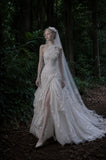 Load image into Gallery viewer, White Formal Bridal Dress with Elegant Train, Romantic Wedding Gown