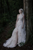 Load image into Gallery viewer, White Formal Bridal Dress with Elegant Train, Romantic Wedding Gown