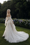 Load image into Gallery viewer, Ivory Statement Wedding Dress with Flowing Skirt and Refined Bridal Silhouette