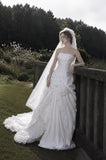 Load image into Gallery viewer, White Formal Bridal Dress with Elegant Train, Romantic Wedding Gown
