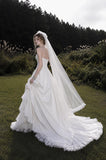 Load image into Gallery viewer, White Formal Bridal Dress with Elegant Train, Romantic Wedding Gown