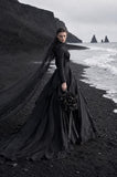 Load image into Gallery viewer, Black Statement Bridal Dress with Dramatic Full Length Wedding Silhouette