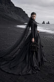 Load image into Gallery viewer, Black Statement Bridal Dress with Dramatic Full Length Wedding Silhouette