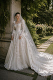 Load image into Gallery viewer, Ivory Statement Wedding Dress with Flowing Skirt and Refined Bridal Silhouette