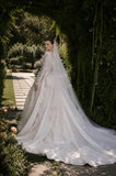 Load image into Gallery viewer, Ivory Statement Wedding Dress with Flowing Skirt and Refined Bridal Silhouette