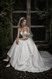 Load image into Gallery viewer, Ivory Formal Bridal Dress with Elegant Train, Romantic Wedding Gown