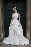 Load image into Gallery viewer, White Statement Wedding Dress with Flowing Skirt and Refined Bridal Silhouette