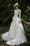 Load image into Gallery viewer, Ivory Romantic Bridal Gown with Full-Length Silhouette, Wedding Dress for Bridal Portraits
