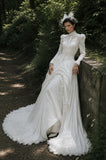 Load image into Gallery viewer, Ivory Romantic Bridal Gown with Full-Length Silhouette, Wedding Dress for Bridal Portraits