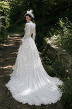 Load image into Gallery viewer, Ivory Romantic Bridal Gown with Full-Length Silhouette, Wedding Dress for Bridal Portraits