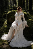 Load image into Gallery viewer, Ivory Statement Bridal Gown with Full-Length Silhouette, Wedding Dress for Bridal Portraits