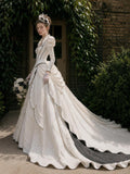 Load image into Gallery viewer, Ivory Statement Bridal Gown with Formal Bridal Look, Wedding Dress for Bridal Portraits