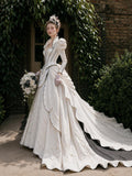 Load image into Gallery viewer, Ivory Statement Bridal Gown with Formal Bridal Look, Wedding Dress for Bridal Portraits