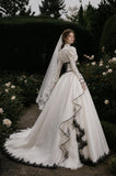Load image into Gallery viewer, Ivory Romantic Bridal Gown with Statement Skirt, Wedding Dress for Bridal Portraits