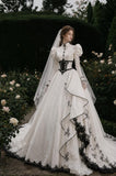 Load image into Gallery viewer, Ivory Romantic Bridal Gown with Statement Skirt, Wedding Dress for Bridal Portraits