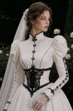 Load image into Gallery viewer, Ivory Romantic Bridal Gown with Statement Skirt, Wedding Dress for Bridal Portraits