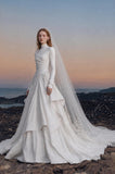 Load image into Gallery viewer, Ivory Elegant Bridal Gown with Statement Skirt, Wedding Dress for Bridal Portraits