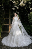 Load image into Gallery viewer, Ivory Refined Bridal Gown with Statement Skirt, Wedding Dress for Bridal Portraits