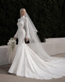 Load image into Gallery viewer, Ivory Graceful Bridal Gown with Statement Skirt, Wedding Dress for Bridal Portraits
