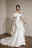 Load image into Gallery viewer, Ivory Statement Bridal Gown with Statement Skirt, Wedding Dress for Bridal Portraits