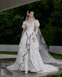 Load image into Gallery viewer, Ivory Romantic Bridal Gown with Graceful Draping, Wedding Dress for Bridal Portraits