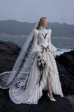 Load image into Gallery viewer, Ivory Elegant Bridal Gown with Graceful Draping, Wedding Dress for Bridal Portraits