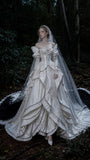 Load image into Gallery viewer, Ivory Refined Bridal Gown with Graceful Draping, Wedding Dress for Bridal Portraits