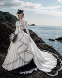 Load image into Gallery viewer, Ivory Statement Bridal Gown with Graceful Draping, Wedding Dress for Bridal Portraits