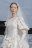 Load image into Gallery viewer, Ivory Refined Bridal Gown with Full-Length Silhouette, Wedding Dress for Wedding Reception