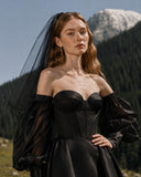 Load image into Gallery viewer, Black Elegant Bridal Gown with Ceremony Style, Wedding Dress for Elegant Celebration