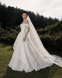 Load image into Gallery viewer, Ivory Statement Bridal Gown with Full-Length Silhouette, Wedding Dress for Wedding Reception