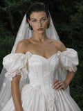 Load image into Gallery viewer, Ivory Statement Bridal Gown with Formal Bridal Look, Wedding Dress for Wedding Reception