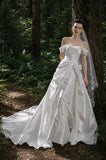 Load image into Gallery viewer, Ivory Romantic Bridal Gown with Statement Skirt, Wedding Dress for Wedding Reception